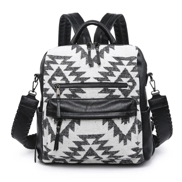 NWT - Amelia Aztec Backpack - Black/White - Picture 1 of 5